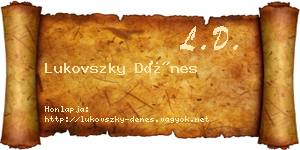 Lukovszky Dénes névjegykártya
