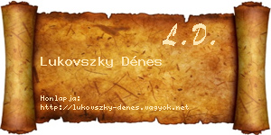 Lukovszky Dénes névjegykártya